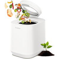 Ouaken Electric Composter For Kitchen  4L Smart Countertop Compost Bin  Odorless | Low Noise | No Leaking | Turn Food Waste Into Fertilizer Within 3 Hrs  Indoor Food Recycler Compost Machine  White