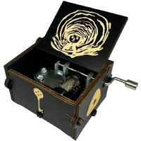 Youtang Coraline Music Box Engraved Wooden Gifts Mini Musical Box Play Dreaming For Birthday/Anniversary/Valentine's Day/Christmas (Hand Crank  Black)