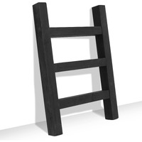 Fuin Wooden Tea Towel Ladder  Mini Ladder Towel Rack Display Hanger  Small Rustic Farmhouse Tea Towel Stand Holder For Country Bathroom Decor  Black