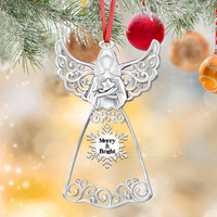Christmas Angel Ornaments 2024 For Christmas Tree Decorations Christmas Angel Decorating Hanging Ornament For Holiday Decorative Annual Keepsake Gift (Metal Silver)