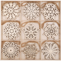 Wooden Snowflake Ornaments  27Pcs Christmas Tree Hanging Decorations Diy Craft Wood Cutouts For Xmas  Rustic Unfinished Wood Snowflakes With Twine For Crafts And Holiday Decor
