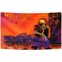 Megadeth Rust In Peace Poster Funny Flag Music Tapestry Aesthetic Decorative Durable Man Cave Wall Tapestry 3X5 Feet Flag Suitable For Indoor And Outdoor Decorate For College Dorm Room