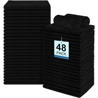 Unimade 48 Pack Salon Towels - Highly Absorbent And Quick Drying Hand Towel  Premium Wash Cloths For Bathroom  Gym  Shower  Hotel  And Spa - 16X27 Inch (Black)