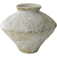 Cozywel Handmade Rustic White Ceramic Vase Decorative Flower Vase  Textured Pottery Vase For Centerpieces  Kitchen  Living Room  Bedroom Decor Gifts