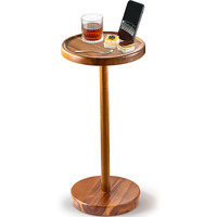 Bluewest Drink Table  Pedestal Side Table  Small Round Side Table For Small Spaces (Acacia)