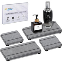 4Pcs Stone Drying Trays For Bathroom Sink  Water Absorbing Stone Tray  Water Absorbent Diatomaceous Earth Tray And Coaster  Diatomite Soap Dish  Drying Stone Soap Tray For Kitchen Counter