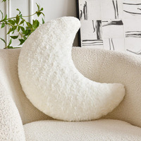 Zcnyclam Moon Pillow  Moon Shaped Pillow With Soft Faux Fur For Couch Bed Sofa  Cute Half Moon Pillows With Room Decor For Bedroom Living Room (14.9 Inches  White)
