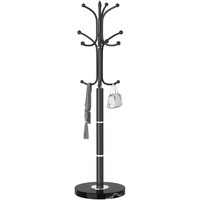 Snaikor Metal Coat Rack Freestanding  Sturdy Coat Rack Stand With Natural Marble Base  Coat Racks Tree Hats Hanger Holder Stand For Entryway  Hallway(12 Hooks)