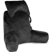 Unisakey Reading Pillows For Sitting In Bed Adult  Back Support Pillow For Bed Sitting Up  Bed Rest Pillow With Arms & Pillow & 3Pockets & Removable Washable Cover  Black