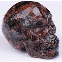Qlrsuxn 2 Inch Mahogany Obsidian Crystal Skulls Decor Human Skull Sculpture Statues Healing Crystal Decor Halloween Skull Figurines Home Office Decoration Christmas Meditation Gifts For Men Women