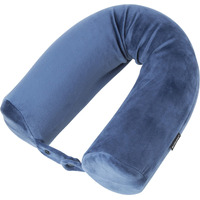 Brookstone Free-Form Memory Foam Twist Travel Pillow Adjustable  Roll Pillow For Neck  Chin  Lumbar  And Leg Support  Blue