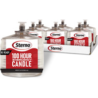 Sterno 100-Hour Emergency Candles Long Burning Candles - Unscented Candles For Emergencies  Candle Set For Power Outages - Long Lasting Candles  Burns Up To 100 Hours - 6 Liquid Paraffin Candles