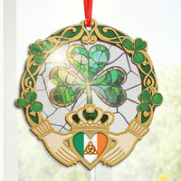 Flagwix Irish Gifts For Women  Men - Christmas Ornaments 2024  Shamrock Decorations  Good Luck  Spiritual Gifts For Women  Claddagh  Celtic Home Decor - Christmas Decorations Suncatcher Ornaments