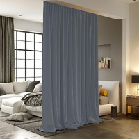 Room Divider Curtains For Ceiling Track Rod  Blackout Ceiling Track Curtains With Hooks Noise Reduction Privacy Curtain For Wall Ceiling Mount Track  4.3 Ft Wide X 8 Ft Tall  Dark Grey  1 Panel