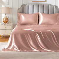 Freshculture Satin Sheets Full Size  Silky Soft Satin Bed Sheets  4 Psc Blush Satin Sheets With Deep Pocket  Similar To Silk Sheets  Luxury Silk Feel Satin Full Sheets Set  Blush