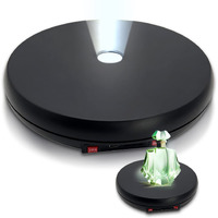 Jayegt Motorized Rotating Display Stand With Led Light   10 Inch /55Lbs Load  360 Degree Electronic Turntable Display Stand For Photography Products Shows  Jewelry  Watch  3D Models  Cake (Black)