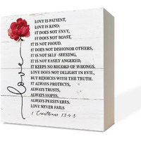 Christian Wood Signs  Bible Verse 1 Corinthians 13:4-8 Wood Signs  Box Sign Decor Tabletop  Sweet Home Decor  Christian Shelf Decor  Box Signs With Love Quotes  Plaque For Anniversary  Wedding Gift