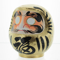 Daimonya Daruma Doll - Made In Japan - Wealth & Prosperity (Gold  Medium 4.7 Inch)