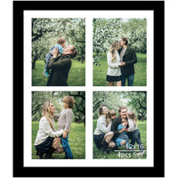 Jcjmy 12X16 Picture Frame  5X7 Collage Picture Frame  Display 4 Pcs 5X7 Photos Or 12X16 Picture  Four Opening 5X7 Collage Frame For Wall Hanging  Lightweight 5 X 7 Multi Picture Frame  Black