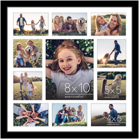 Americanflat 20X20 Collage Picture Frame With Polished Plexiglass - Fits One 8X10  Four 5X5 And Six 4X6 Photos Or One 20X20 Photo - Gallery Wall Frame Set - Thin Photo Frame For Wall Display - Black