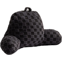 Aimuan Reading Pillow Checkered Bed Rest Wedge Backrest Checkerboard Pillow With Arms Back Support For Sitting Up In Bed Cushion Incline Rest Sleeping Snoring Pillow (Dark Grey Large)