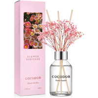 Cocodor Flower Reed Diffuser Set / 3.4Oz / Flower Garden/Scent Diffuser With Sticks Home Fragrance Reed Diffuser For Bathroom Shelf Decor
