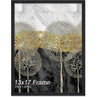 Fxojyvo Engineered Wood 13X17 Picture Frame  Black Frame For 13 X 17 Inch Picture Poster Photo  Light Weight 13 By 17 Frame With Wood-Grain For Wall - 1 Pack/Black/13 X17
