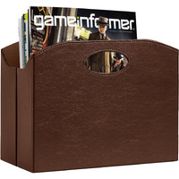 Pretidy Magazine Rack Floor Foldable Magazine Holders Basket Organizer Newspaper Storage Bin Organizer For Home Document File Holder Brown