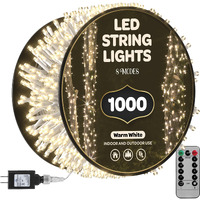 Sewanta 1000 Led Christmas Lights [Warm-White] 400Ft String Lights Outdoor  With 8 Modes/Timer/Dimmable - Ul Approved For Indoor/Outdoor Use - For Holiday/Christmas/Party/Decorations (Clear Wire)