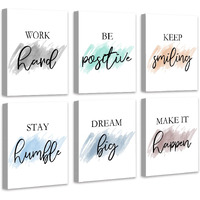 ???????????? Motivational Wall Decor Inspirational Office Wall Art Quotes Wall Art For Living Room Encouraging Canvas Posters For Office Bedroom Sayings For Wall Decor - 8  X10  X6 Pcs (????????????)