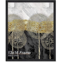 Fxojyvo Engineered Wood 13X16 Picture Frame  Black Frame For 13 X 16 Inch Picture Poster Photo  Light Weight 13 By 16 Frame With Wood-Grain For Wall - 1 Pack/Black/13 X16
