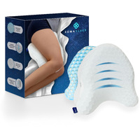 Selectsoma Knee Pillow For Side Sleepers With Cooling Memory Foam Gel Cover - Leg Cushion For Pain Relief In Sciatica  Back  Hips  Knees  And Joints - Body Positioner For Maternity  Rest  And Sleep