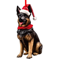 Sicohome German Shepherd Christmas Ornament - German Shepherd Ornament For Christmas Tree Decorations Acrylic Gsp Black German Shepherd Gifts For Women Men German Shepherd Dog Lovers