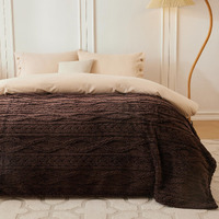 Coova Premium Sherpa Queen Blanket - 3D Stylish Design Super Soft Cozy Fleece Throw Blanket  Thick Plush Fuzzy Fluffy Lightweight Warm Throw For Women Couch Bed Sofa Chair(Dark Brown 90""X90"")