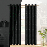 Tmltcor Blackout Curtains For Bedroom Black Out Curtains For Living Room Black Curtains 63 Inches Long Glow In The Dark Curtains Living Room Curtains Bedroom Curtains 52 Wide 2 Panels Star