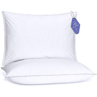 Fluffco Zen Pillow Basics Down Alternative Pillow - 2 Pack | Soft Bed Pillows For Luxury Comfort | Vegan Microfiber  Cooling Surface  Machine Washable | Standard/Queen Size Bed Pillows | 20"" X 28""