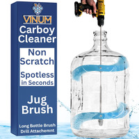 Vinum Carboy Cleaner Brush 27"" Long Bottle Brush For Water Jug Cleaning - Modular & Universal Scrub Brush For Carboys  Jugs  Water Bottles  Demijohn - Brewing Cleaning Supplies  Wine Making Equipment