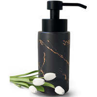 9.5 Oz Foaming Soap Dispenser For Bathroom Kitchen Foam Soap Dispenser Refillable Modern Foam Pump Bottle Black Ceramic Foaming Hand Pump Dispenser (Black Marble)