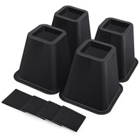 Annkut 6 Inch Heavy Duty Bed Risers  Furniture Risers For Desk  Chair  Table Or Sofa  Couch Lift Risers  Supports Up To 2200 Lbs Per Leg(4 Pack Black)