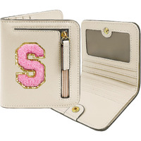 Coshaysoo Cool Valentines Birthday Gift Ideas Initial Wallet For College Teenage Girls Slim Rfid Blocking Bifold Wallet Travel Essentials Coin Cash Cards Organizer Purse Chenille Letter S Cream