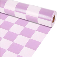 Purple Checked Bulletin Board Roll Reusable Waterproof Erasable Bulletin Board Resistant Poster Non-Woven Fabric Bulletin Board Roll For Easter Valentine's Day Classroom Decor Wrap Paper 15.55"" X12Ft
