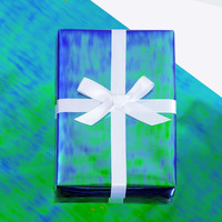 Lezakaa Holographic Wrapping Paper Roll - Bluish Green Design For Birthday  Christmas  Valentine's  Mother's Day  Holiday - 17 Inches X 32.8 Feet (47.23 Sq.Ft.)