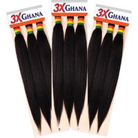 Realistic - Multi Pack Deals! Pre-Stretched X-Pression 3X Ghana Braids Unfolded 50"" 100% Kanekalon Easy To Braid Itch Free (3-Pack  1B) E613Xg5-1B3