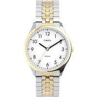 Timex Women's Modern Easy Reader 32Mm Watch - Two-Tone Case White Dial With Expansion Band