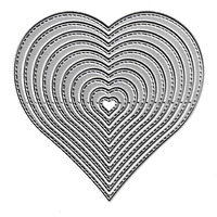 10Pcs Love Heart Cutting Dies  Valentine's Day Love Hearts Die Cuts Metal Embossing Stencils Template Mould For Card Scrapbooking And Diy Craft Album Paper Card Decor