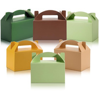 Skyygemm 24 Pcs Valentine's Day Gable Gift Box Colorful Paper Candy Boxes Snack Goodie Cake Treat Boxes For Birthday Party Favors  6 X 3.5 X 3.5 Inch(Jungle)