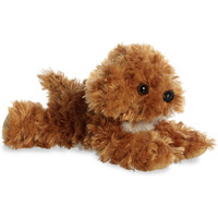 Aurora Adorable Mini Flopsie Chai Cockapoo Stuffed Animal - Playful Ease - Timeless Companions - Brown 8 Inches