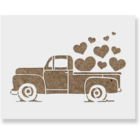 Valentines Truck Stencil - Valentines Craft  Happy Valentines Day Sign  Valentines Outdoor Decorations  Valentines Stencils For Painting On Wood  Valentines Day Table Decor