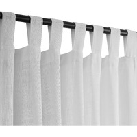 Voilybird Natural Linen Semi Sheer Curtains Tab Top Light Filtering Elegant Curtains & Drapes For Living Room 52 X 90 Inch Length  2 Panels  White