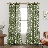 Xtmyi Olive Green Curtains 108 Inches Long For Living Room 2 Panels Sheer For Living Room Window Forest Green